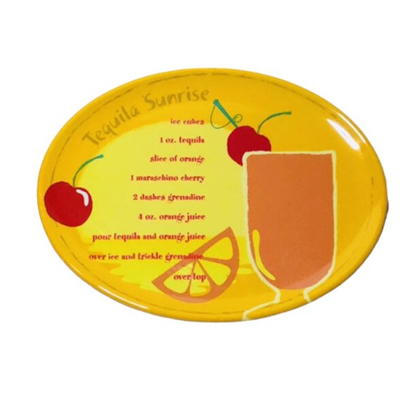 Precidio Mixed Drink Recipe Snack Plate Set of 4 Appetizer Plates - Picture 2 of 6